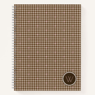 Braun mit Rose Gold Accent Hahnentrittmuster Noteb Notizblock