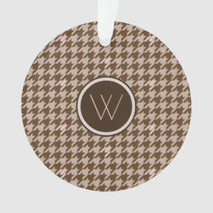 Braun mit Rose Gold Accent Hahnentrittmuster Ornam Ornament