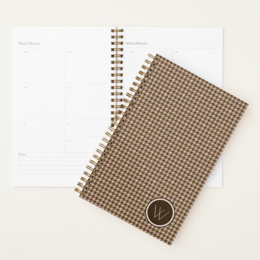 Braun mit Rose Gold Accent Hahnentrittmuster Plann Planer (Anzeige)