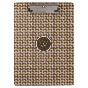 Braun mit Rose Gold Accent Hahnentrittmuster Zwisc Klemmbrett