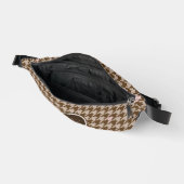 Braun mit Rose Gold Akzent Hahnentrittmuster Bauchtasche (Offen)