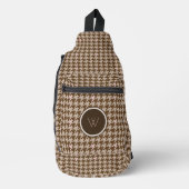 Braun mit Rose Gold Akzent Hahnentrittmuster Crossbody Bag (Vorderseite)