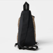 Braun mit Rose Gold Akzent Hahnentrittmuster Crossbody Bag (Rückseite)