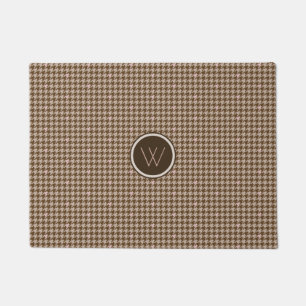 Braun mit Rose Gold Akzent Hahnentrittmuster Doorm Fußmatte