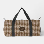 Braun mit Rose Gold Akzent Hahnentrittmuster Duffle Bag (Vorderseite)