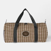 Braun mit Rose Gold Akzent Hahnentrittmuster Duffle Bag (Rückseite)