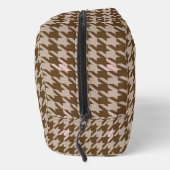 Braun mit Rose Gold Akzent Hahnentrittmuster Waschbeutel (Rechts)