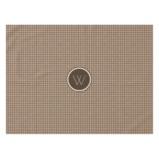 Braun mit Rose Gold Akzente Hahnentrittmuster Tabl Tischdecke (Vorderseite (Horizontal))