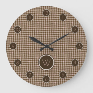 Braun mit Rose Gold Akzente Hahnentrittmuster Uhr