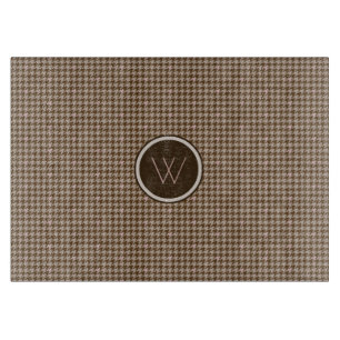 Braun mit Rose Gold Hahnentrittmuster Cutting Boar Schneidebrett
