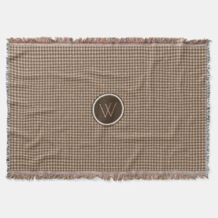 Braun mit Rose Gold-Hahnentrittmuster-Rückenlehne Decke