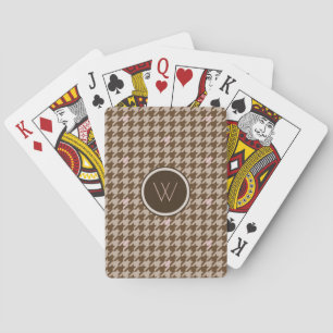 Braun mit Rose Gold Hahnentrittmuster Spielkarten