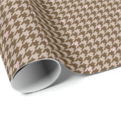 Braun mit Rose Gold Hahnentrittmuster Wrapping Pap Geschenkpapier (Rolleneckpunkt)
