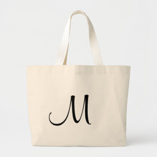 Braun mit schwarzem Monogramm Jumbo Stoffbeutel