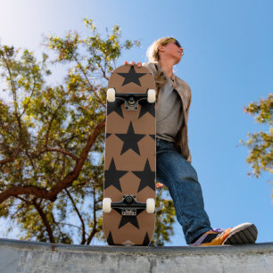 Braun mit schwarzen Sternen HAMbWG Skateboard