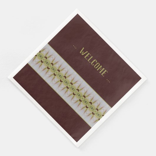 braun mit Zitronengrün Serviette (Ecke)