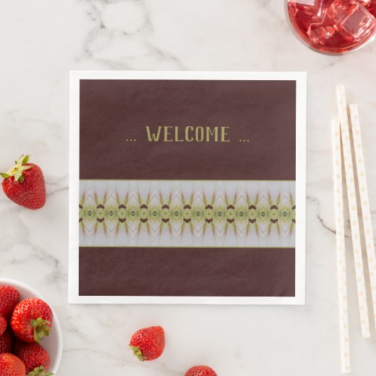 braun mit Zitronengrün Serviette (Beispiel)