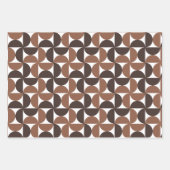 Braun-mittelmodernes Muster Geschenkpapier Set (Vorderseite)