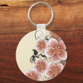 Braun Moderne Blume Schlüsselanhänger (Vorderseite)