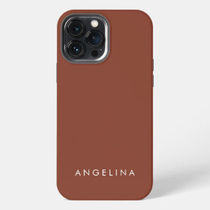 Braun Moderne Minimalistische Schlichte Fügen Sie iPhone 13 Pro Max Hülle