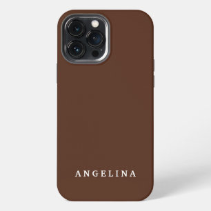 Braun Moderne Minimalistische Schlichte Fügen Sie iPhone 13 Pro Max Hülle