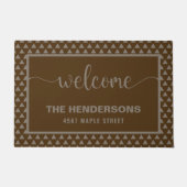 Braun Moderner Personalisierter Familienname Willk Fußmatte (Vorderseite)