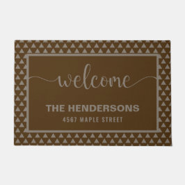 Braun Moderner Personalisierter Familienname Willk Fußmatte