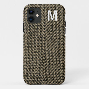 Braun Monogramm Tweed iPhone 5 Hülle