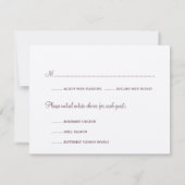 Braun-Muschel-Hochzeitszittel UAWG Einladung (Rückseite)