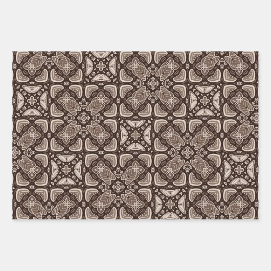 Braun Muster Geschenkpapier Set (Vorderseite 2)