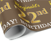 Braun, Nachahmungs-Gold-Look "22. GEBURTSTAG" Geschenkpapier (Rolleneckpunkt)