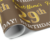 Braun, Nachahmungs-Gold-Look "29. GEBURTSTAG" Geschenkpapier (Rolleneckpunkt)