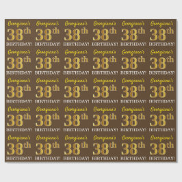 Braun, Nachahmungs-Gold-Look "38. BIRTHDAY" Geschenkpapier