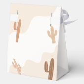 Braun neutrale moderne Boho Cactus Baby Shower Geschenkschachtel (Rückseite)