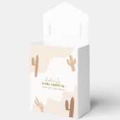 Braun neutrale moderne Boho Cactus Baby Shower Geschenkschachtel (Offen)