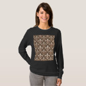 Braun Neutrales Erde Fleur-de-lis Design  T-Shirt (Vorne ganz)