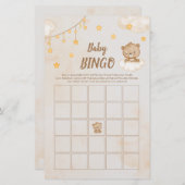 Braun Niedlich Bear Baby Dusche Bingo (Vorne/Hinten)