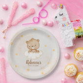 Braun Niedlich Bear Baby Dusche Pappteller (Party)