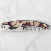 Braun- oder bordeauxrot, beige kellnermesser (Vorderseite)