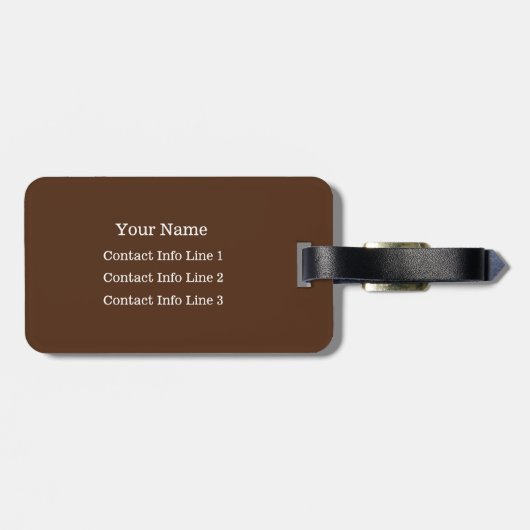 Braun oder wählen Sie Ihre FARBTasche aus. Gepäckanhänger (Rückseite horizontal)