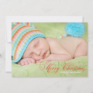 Braun Olivgrün Foto Weihnachtskarte Feiertagskarte