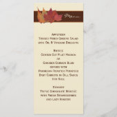 Braun Orange Blätter Hochzeitskarte, getrocknet Menükarte (Rückseite)