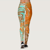 Braun, Orange, Boho Abstrakt Leggings (Rückseite)