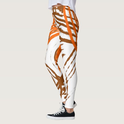 Braun, Orange, Boho Abstrakt Leggings (Links)