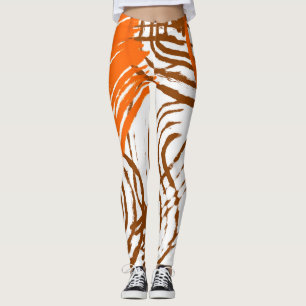 Braun, Orange, Boho Abstrakt Leggings