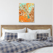 Braun, Orange, Boho Abstrakt Leinwanddruck (Insitu (Schlafzimmer))