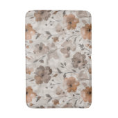 Braun Orange Creme Blumen Badematte (Vorderseite Vertikal)