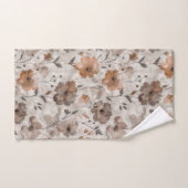Braun Orange Creme Blumen Badhandtuch Set (Handtuch)