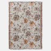 Braun Orange Creme Blumen Decke (Vorderseite Vertikal)