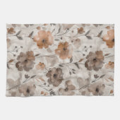 Braun Orange Creme Blumen Geschirrtuch (Horizontal)